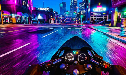VR: Night Motorcycle Ride to Forget the Problems 😌 GTA 5 VR Vídeo