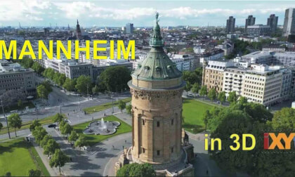 Mannheim , Baden-Württemberg, Germany in 3D SBS LR relax video for VR