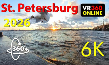 VR 360° /6K Ultra HD video SAINT PETERSBURG SUNSET 🔥 The Most Beautiful Sky in Russia (VR Walk 2026) 6K 360°