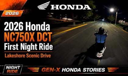 360° VR Night Ride | Honda NC750X DCT | Lakeshore Scenic Drive