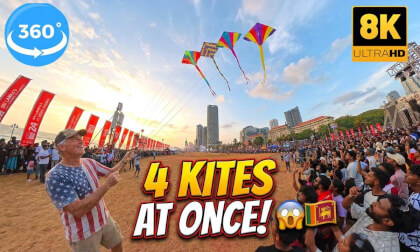 How Does He Control 4 Kites at Once?  🪁🪁😱😲| Amazing Kite Show in Colombo 🇱🇰 | 8K 360°