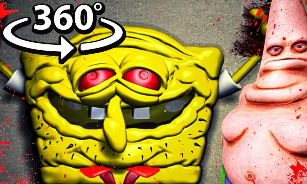 360° VR SpongeBob HORROR! Patrick is CRAZY! SEND HELP!