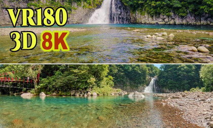 Hottai Falls,clear water fed by the subterranean flow of Mt. Chokai. in Yurihonjo City, Akita in JAPAN