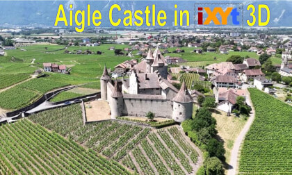 Aigle Castle, Vaud, Switzerland in 3D SBS LR relax video for VR