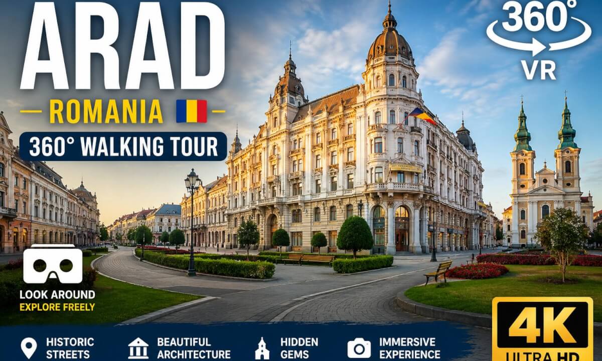 🇷🇴 Arad, Romania – 360° Walking Tour | Discover the Elegant Heart of Western Romania