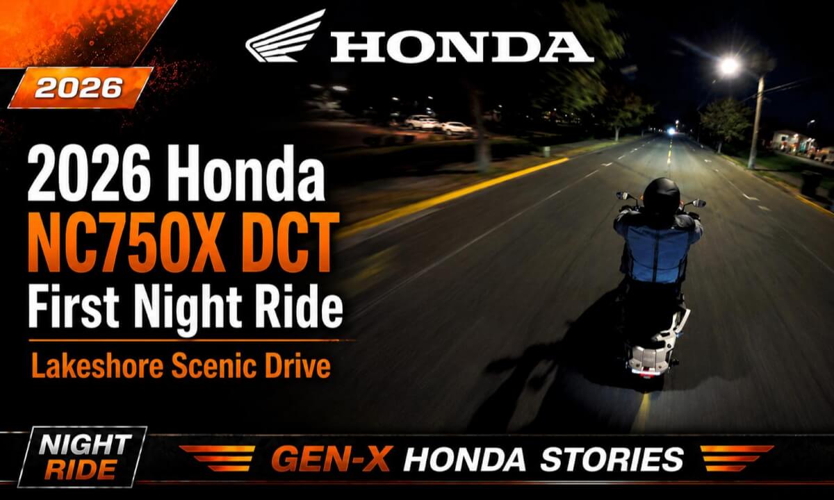 VR Video 0005 - 360° VR Night Ride Honda NC750X DCT Lakeshore Scenic Drive