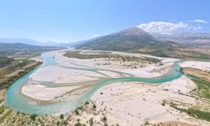 Flight down the beautiful turquoise river after leaving Gjirokastër, Albania