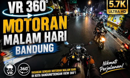 NIGHT MOTORCYCLE RIDE IN BANDUNG, INDONESIA | VR 360°