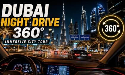 Dubai Night Drive 360° 🇦🇪 | Immersive 4K City Tour Through Downtown Dubai