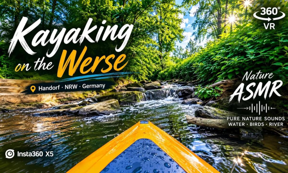 Peaceful kayaking on the Werse River in Handorf, Germany | Pure Nature ASMR
