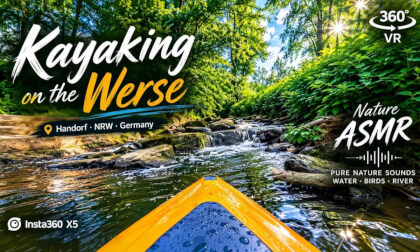 Peaceful kayaking on the Werse River in Handorf, Germany | Pure Nature ASMR