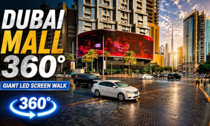 Dubai Mall Intersection 360° 🇦🇪 | Downtown Dubai & Giant LED Screen