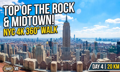 New York City walk 4K 360° - day 4/6 - Midtown landmark and Top of the Rock - 20 km walk
