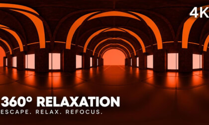 4K 360° Relaxation | Immersive Orange Light Tunnel 🌅 Escape, Relax & Refocus #immersiveexperience