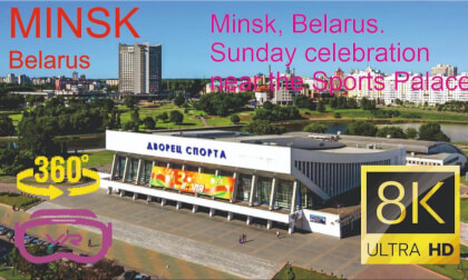 Minsk, Belarus. Sunday celebration near the Sports Palace.