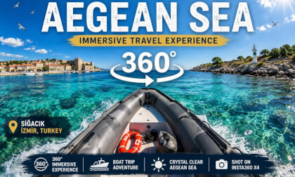 360VR Scenic Boat Trip in the Aegean Sea  Immersive Travel Experience