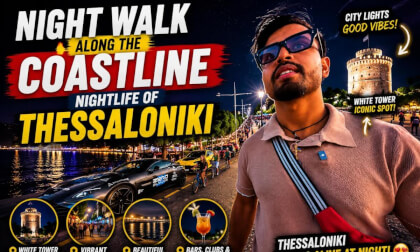 My Night in Thessaloniki, Greece || A busy, bustling Night by the sea