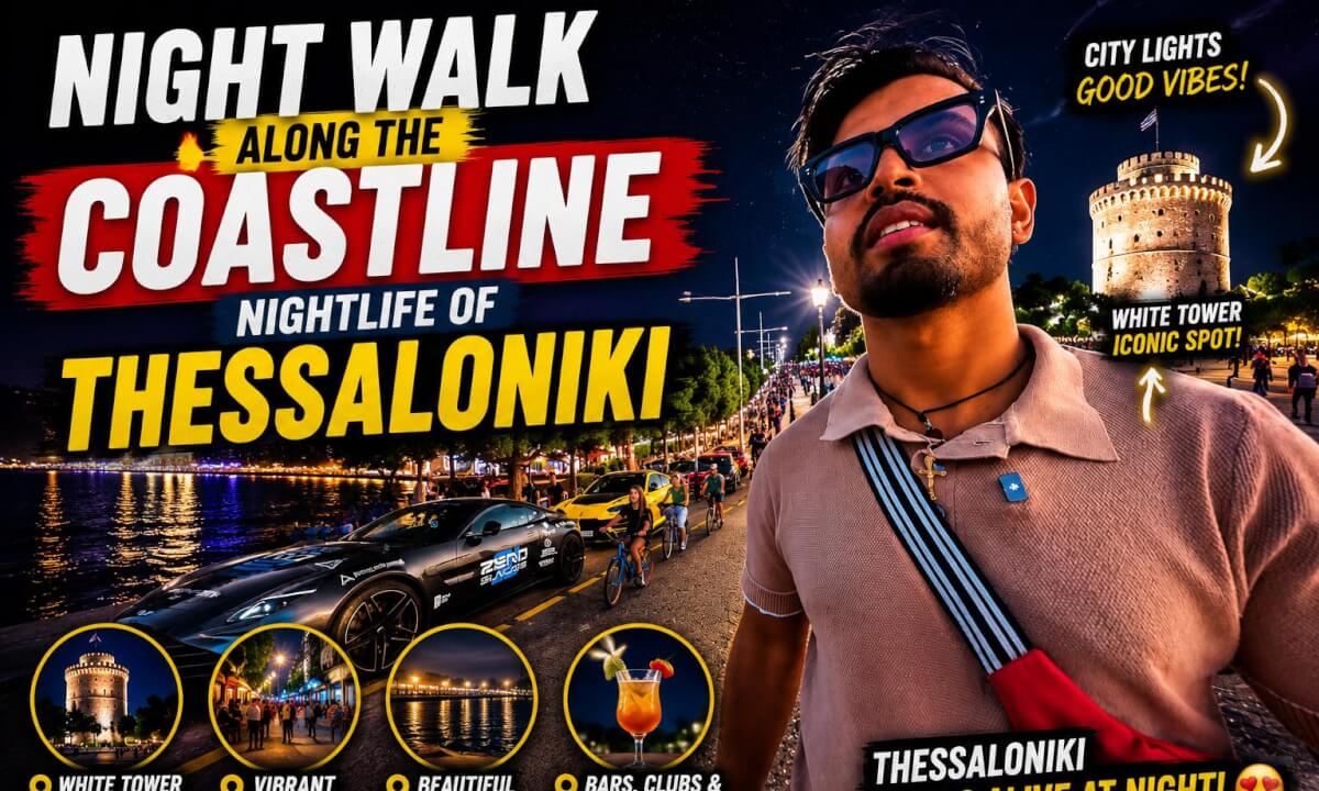 My Night in Thessaloniki, Greece || A busy, bustling Night by the sea
