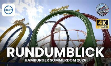 Olympia Looping in 360° VR 🎢 World's Biggest Portable Coaster – 5 Loops | Hamburg Funfair 5.7K