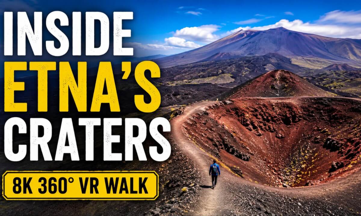 INSIDE MOUNT ETNA’S CRATERS 🌋 8K 360° VR Walk at the Silvestri Craters