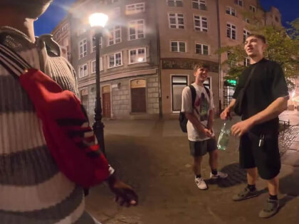 Nightlife of Gdansk, Poland in 360° view