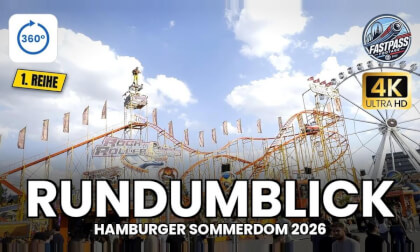 Rock 'n' Roller Coaster in 360° VR 🎢 Onride in a '50s Chevy – Look Around | Hamburg Funfair 5.7K