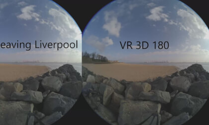 HMS QE leaving Liverpool bay VR  3d 180 VR Video HMS QE leaving Liverpool bay VR  3d 180 VR