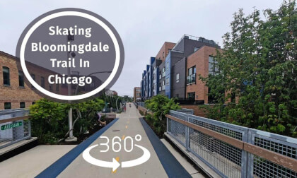 VR #360 Inline Skating Through Chicago 's Hidden Elevated Park