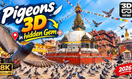 Pigeons Everywhere?! 🐦 3D VR180 Hidden Gem in Kathmandu Nepal 8K 60FPS