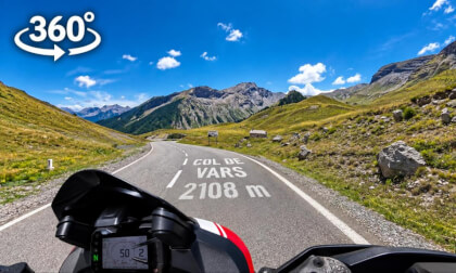 Col de Vars (Colle Vars) to Saint-Paul-sur-Ubaye | 8K 360 VR Motorcycle Ride