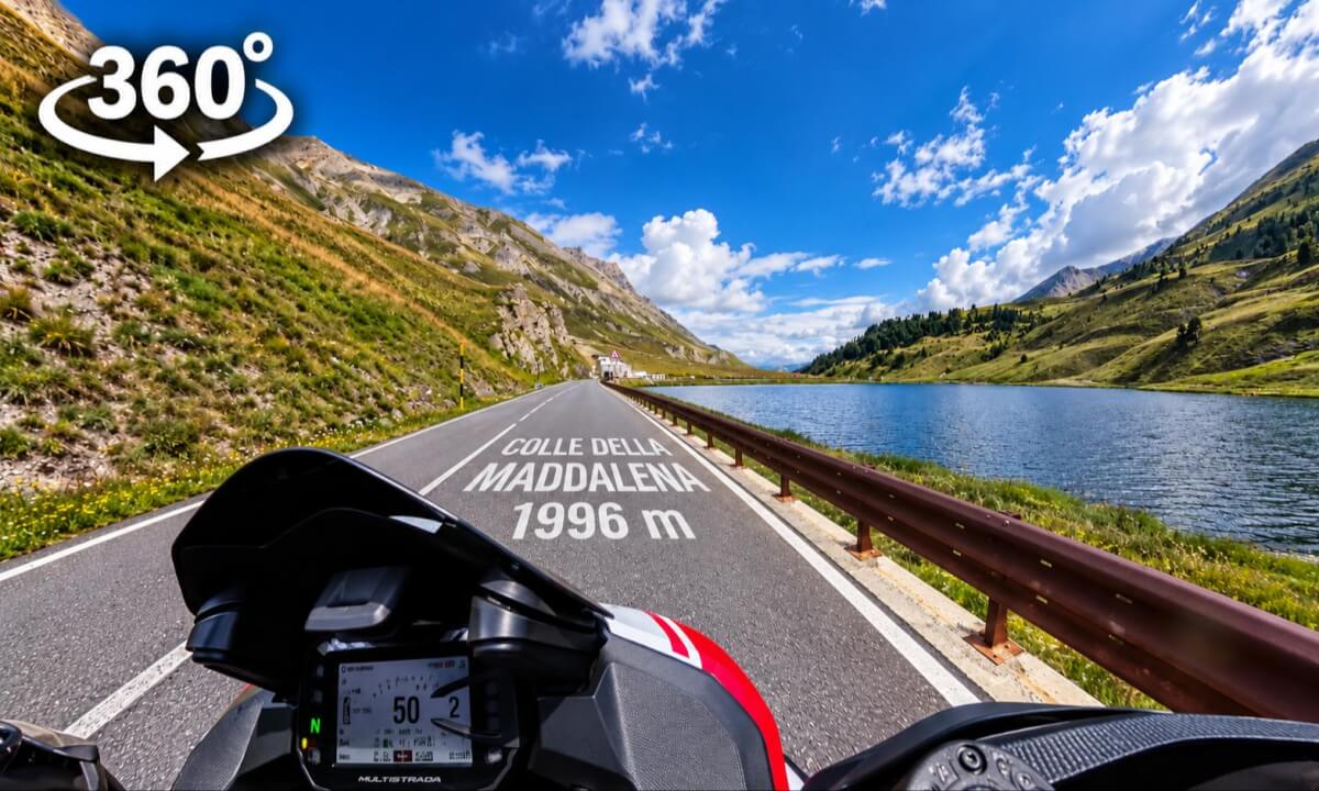 Col de Larche (Colle della Maddalena) to Argentera | 8K 360 VR Motorcycle Ride