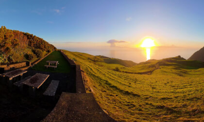 Sunset over Azores island