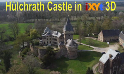 Huelchrath Castle, Rhein-Kreis Neuss, Germany in 3D SBS LR relax video for VR