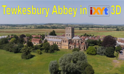 Tewkesbury Abbey, Gloucestershire, England in 3D SBS LR relax video for VR