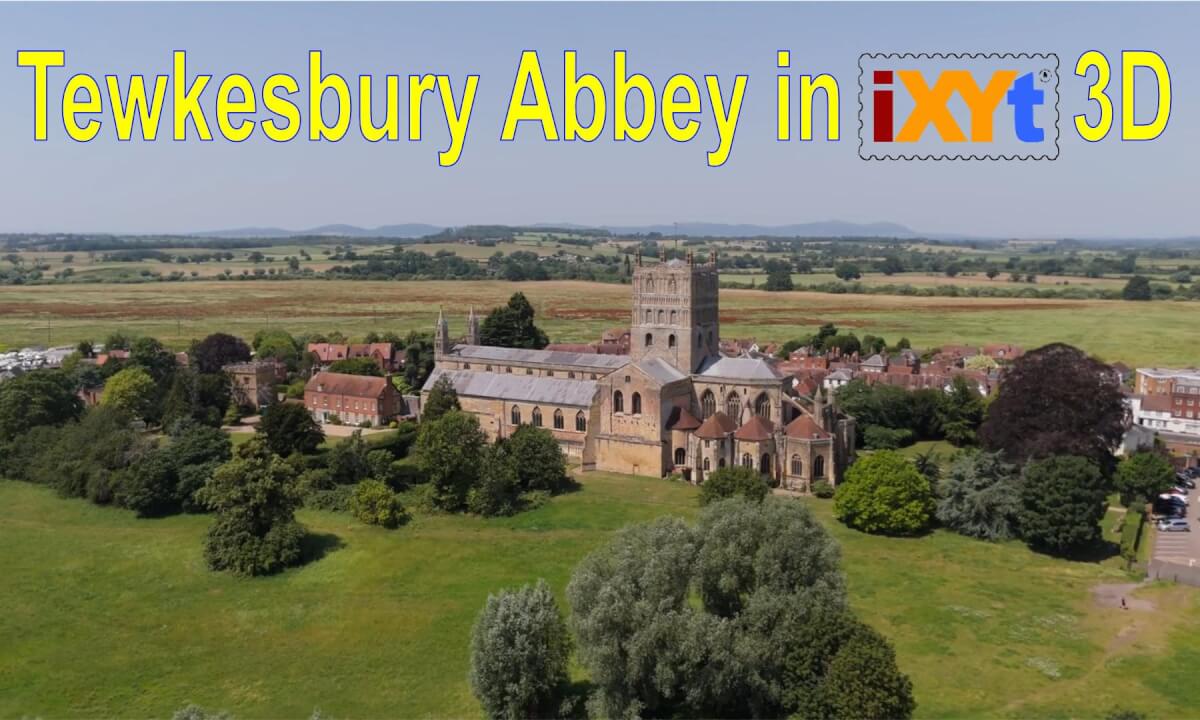 Tewkesbury Abbey, Gloucestershire, England in 3D SBS LR relax video for VR