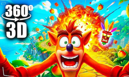 360º VR Crash Bandicoot WOAH! YOU TURNED INTO A BANDICOOT WATCH OUT FOR THE TNTS! 🍎💥