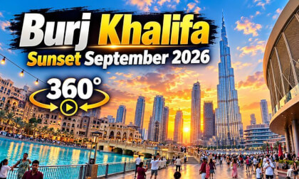 Burj Khalifa at Sunset 🇦🇪 | Dubai 360° Experience | September 2026