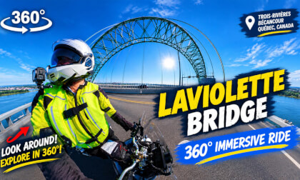 Laviolette Bridge – 360° Motorcycle Ride | Québec, Canada