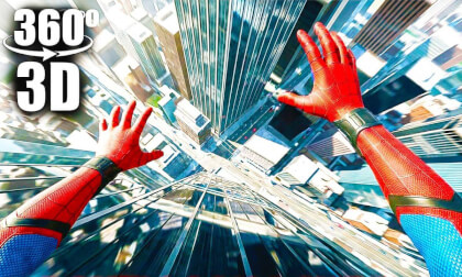 360º VR Spider Man: CAN YOU DO IT? Vertigo Test in Freefall!