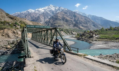 Tandi Bridge @ Chandra & Bhaga rivers , Lahaul Valley, Himachal Pradesh, India,