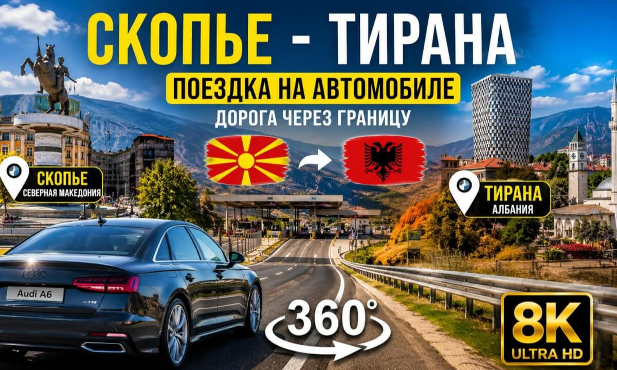 Из Скопье в Тирану | AUDI A6 | 360 | 8K