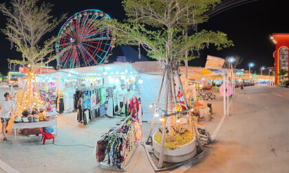 360° Walking Tour | FerrisWheel Runway Night Market - Pattaya | 8K VR Video (Meta Quest 3 & Vision pro)
