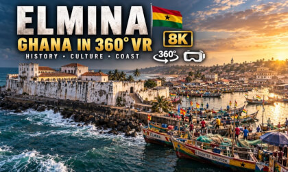 Elmina, Ghana in 360° VR 8K  Castles, Coast & Living History 🇬🇭