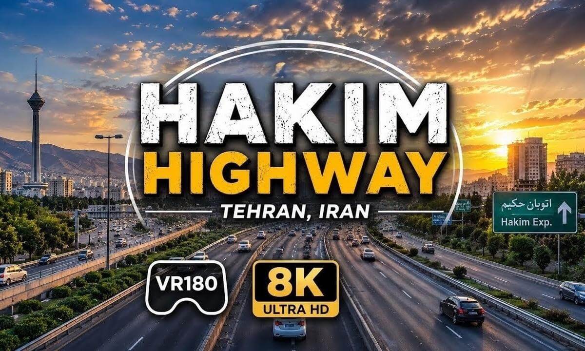 Driving on Hakim Highway, Tehran | VR180 8K | Driving Tour
