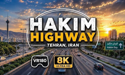 Driving on Hakim Highway, Tehran | VR180 8K | Driving Tour