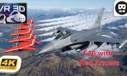 3D F-16 Demo with RAF Red Arrows POV