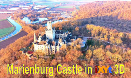 Marienburg Castle, Lower Saxony, Germany in 3D SBS LR relax video for VR