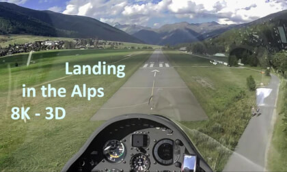 Glider Landing in the Alps – 8K 3D 180°