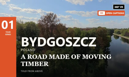 The Brda at Okole — 360° VR guided flight, captions on screen, Bydgoszcz, Poland