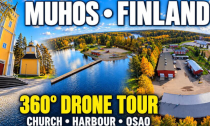 Muhos Autumn Drone Tour – Church, Oulujoki river, Harbour & OSAO Campus